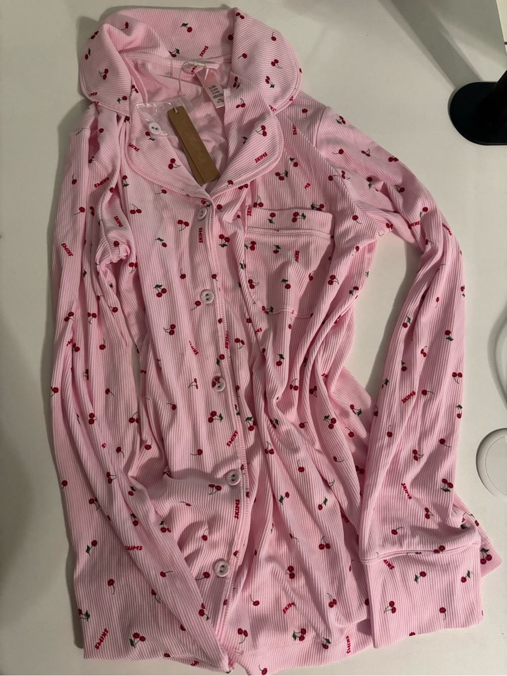 SKIMS Cherry-Print Long-Sleeve Pajama Set *rare cherry blossom* - Picture 2 of 5